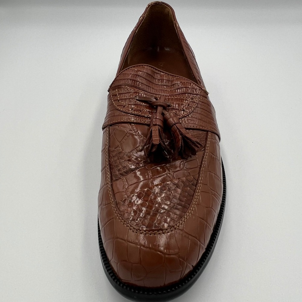 Belvedere Mens Brown Genuine Snakeskin All Leather Brogue Loafer Shoe Size 10 - Picture 5 of 16